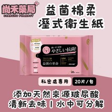 益菌革命 私密處專用濕式衛生紙 20抽/袋 可水解 台灣製, 1個, 1包(20抽)