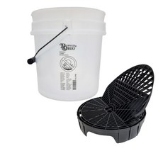 듀플렉스 듀 투명 세차 버킷 18L + 듀플렉스 듀 더트가드 + 워시보드 블랙 세차 버킷 거름망 그릿가드, 버킷 화이트