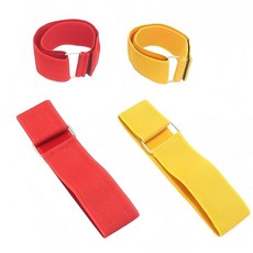 HELVAK 서바이벌 게임 마커 게임 마카 아웃도어 캠핑 게임 밴드 벨트 신축 고정 타입 매직 밴드 그룹 팀 분류 식별 표식 번들 간편탈부착(빨강 2개 노랑 2개)