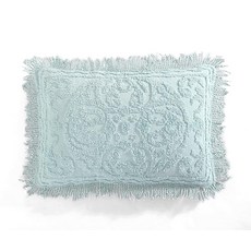 Beatrice Home Fashions Medallion 셔닐 침대보 풀 아이보리, 블루