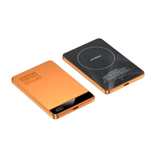 MagSafe磁吸行動電源 10000mAh 超薄無線快充 雙彈窗顯示 三合一多功能 星宇橙, 星宇橙【優先消耗+雙彈窗】耳機手錶三合一,10000mAh【標示3C+WH】