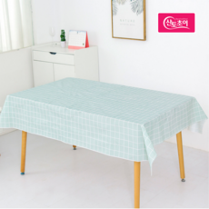 산토초이 체크무늬 방수 식탁보 2인 4인 6인 2P, 2인(137x137cm), 그린체크 2인용 x 2개
