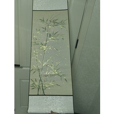 手繪國畫竹子卷軸 水墨寫意 尺寸約32x95cm, 參考詳情頁