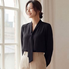 루콘베 빅사이즈 여성 타이 쉬폰 블라우스 오피스룩 긴소매 44-110