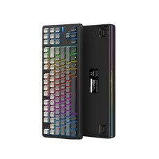 Riccks RS8 V2 객제화 무선 기계식 키보드 87키 게이밍 블루투스 [빠른배송 20명에게는 정품 마우스패드 증정], 블랙그라데이션(측면각인) 핑크치즈축-8000mAh