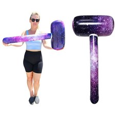 Zugar Land 갤럭시 프린트 망치 (81.3cm(32인치)) (1팩) 수영장 및 해변 파티 과학 테마용 비닐 공기 주입식 망치 (1팩), 1개