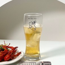 原創小貓圖案啤酒杯 大容量玻璃杯 適用於精釀啤酒、冰咖啡、果汁飲料, dundun喝 修貓, 1個
