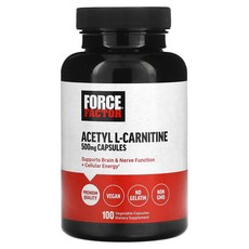 행복하고 건강하게 Force Factor 아세틸 l-카르니틴 500mg 베지 캡슐 100정 백년회로하세요, ForceFactor아세틸l카르니틴500mg베지캡슐10, 1개