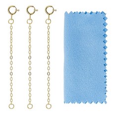 DICOSMETIC 3피스 925 스털링 실버 목걸이 익스텐더 5.2cm(2인치) 골든 케이블 체인 연장 팔찌 스프링 걸쇠 주얼리 제작용 소형 금속 170597