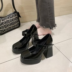 Cwadun 여성 프랑스 스타일 메리 제인 작은 가죽 신발