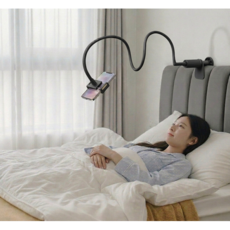 두손프리 휴대폰 태블릿 침대 자바라 거치대, 1개, 블랙
