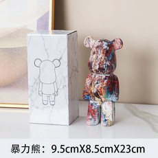 폭력적인 곰 장식품 창조적 인 재미있는 거실 TV 캐비닛 장식 어린이 돼지 저금통 트렌드 오피스 클럽 장식, 27cm, 녹슨 스팟, 1개