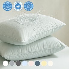 [아망떼] 알러지케어 방수 베개커버 1장 30x50, 색상:화이트