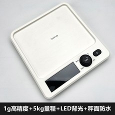 bolne 電子秤, 1g高精度+5kg量程+LED背光+秤面防水, 1個