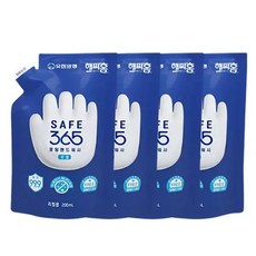 해피홈 세이프365 포밍 핸드워시 리필 200ml x4개 / 편안한 무향, 4개