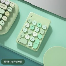 무선 노트북용 재무 숫자 키패드 및 마우스 콤보 22키 회계 데스크탑용 USB 수신기, 공식 표준, 컬러풀 그린  무선 배터리 버전