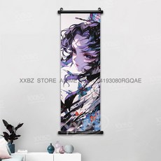 귀멸의칼날 아크릴스탠드 귀칼 장식 스크롤 그림 Kamado Tanjirou Tomioka Giyuu 홈 Kochou Shinobu 캔버스 포스터 선물, [00] 25x75cm(10x30inch), [42] gmzr25-30