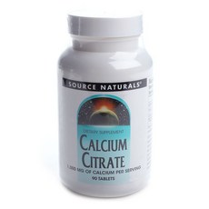SOURCE NATURALS 檸檬酸鈣錠 1000mg, 1個, 90 件