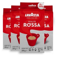 Lavazza 라바짜 퀄리타 로싸 강도 5/10 그라운드 분쇄커피 250g, 4개