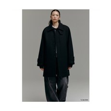 SAND SOUND UNISEX 하프 발마칸 코트 블랙