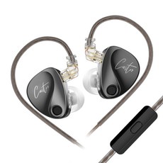 Keephifi KZ Castor HIFI 유선 인이어 이어폰 IEM 조절식 음악 이어폰, 마이크, 블랙