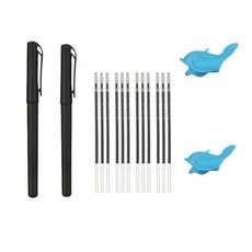 行楷練字帖 控筆訓練 筆畫偏旁部首 成人行書入門 田字格 硬筆書法紙, 1個, 消字筆桿2支+筆芯12支+握筆器2個