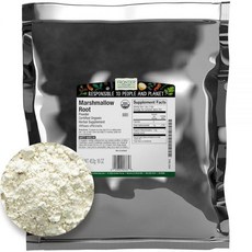 Frontier Co-op 유기농 마시멜로 뿌리 파우더 0.5kg(1파운드) 벌크 백 - 차 시럽 DIY 바디 및 스킨 케어를 위한 미묘한 점액 허브, 453g, 1개