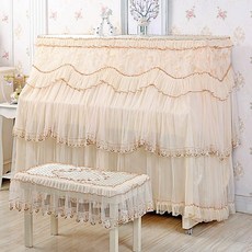 피아노 덮개 천레이스 레이스 피아노커버 피아노의자 커버, 표준 피아노커버+싱글벤치커버, 1개, 플로럴 풀커버