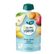 FRUTO NYANYA APLLE BANANA PEAR PUREE (WITH COTA CHEESE) 프루토냐냐 사과 바나나 배 퓌레 위드 코타 치즈, 1개, 90g