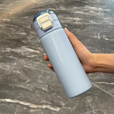 코스모기프트 2단 원터치 텀블러 대용량 500ml 스텐316 이중진공 보온보냉병, 1개, 블루