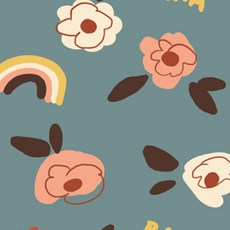 방수천 라미네이트원단 TPU 방수원단 20수 체크 꽃무늬 플라워 147종, 166) 크렘므, 1개