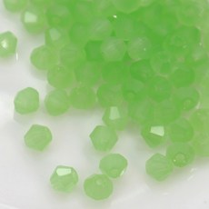 크리스탈 비즈 주판알 4mm 불투명 유리 마름모 비즈공예재료, 1세트, A6096. 연두