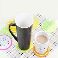 쥬넛 과일 모양 실리콘 컵받침 티코스터 카페코스터 미끄럼방지컵받침, 용과