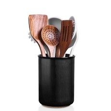 LoeJan 식기 홀더 엑스트라 라지 식기 그릇 안정적인 세라믹 식기 정리함 주방 카운터 농가 장식용 요리 도구 정리함 세트 블루, F-블랙