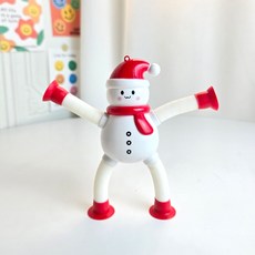 크리스마스 팝튜브 불빛 LED 장난감 스트레스 해소놀이 푸쉬팝 눈사람 루돌프 산타, 스노우맨, 1개