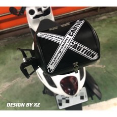 XZ 瓦斯桶造型機車置物箱 黃色封條設計 酷蓋款 後箱, 1個, 白色封條,大