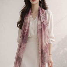 여성 롱 스카프 봄 쉬폰 스카프 플라워 패턴 우아한 패션 숄 어머니 선물 추천