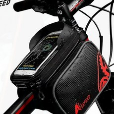자전거 프레임 가방 핸드폰 거치대 삼각 수납 라이딩 장비, 1개, 스텝에이 ks15프레임백-레드