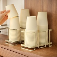 이즈이즈 2구종이컵 거치대 컵 홀더 진열대 정리함, 1개, 화이트