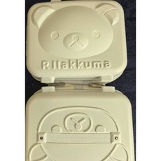 새로운 블라인드 박스 PP 휴대용 곰 가방 3D 만화 화장품 상자 다기능 미니 메이크업 보, 14인치, 순백색(자물쇠 + 회전 라리부 포함)