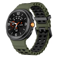 갤럭시워치 8/8클래식 호환 마린 무늬 클래식 스트랩 방수성 스포츠 마린 밴드 40mm 44mm 46mm, 그린/블랙