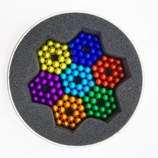 비즈 마그네틱 취미 자석 구슬 블록 성인용, 5mm 꽃무늬 컬러풀 252개 + 철 상자