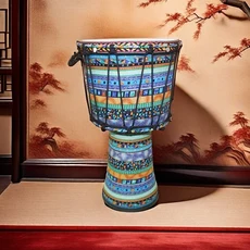 2025년형 9인치 아프리카 드럼 성인 어린이 초보자 전문 타악기 양가죽 페이스, 01 Style A-With Rope