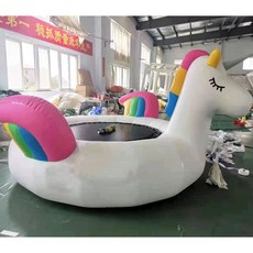 에어트램펄린 호캉스 계곡 에어풀장 장난감 물놀이, 1개, U_유니콘 침대 점프