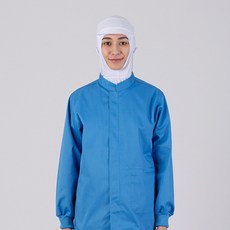 MD-1006A 모던위생복 식품위생복 HACCP 공용상의 면혼방 손목시보리 20수 사계절용 청색, 1개