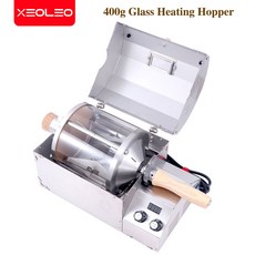 XEOLEO 커피 로스터 유리 가열 호퍼 전기 로스팅 기계 베이킹 땅콩 곡물 견과류 건조기 110V 220V 400G, 1개, 4) UK - 220V