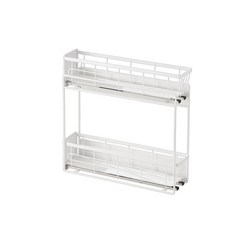 鐵藝磁吸冰箱架多功能洗衣機收納架冰箱側掛架子免安裝抽拉置物架, 1個, 冰箱架白色右側抽拉小號