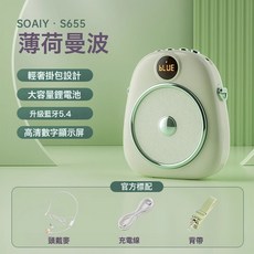 索愛S655小蜜蜂擴音器教師專用上講課無線耳麥克風導遊喇叭揚聲器, 1個, 薄荷曼波【有線版】