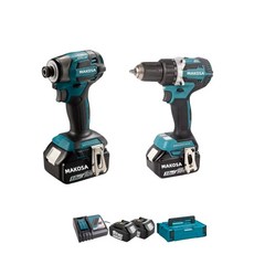 MAKOSA 無刷衝擊起子機 18V, 1個, 無刷起子機+電鑽兩電一充+工具箱