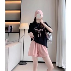 임산부 여름 트레이닝 세트 오버핏 티셔츠 반바지 셋업